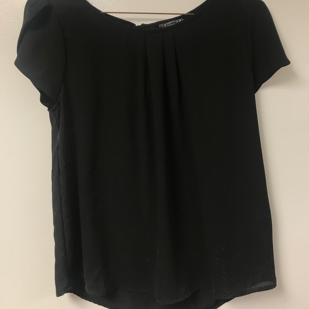 Stitch Fix black crepe top PM EUC